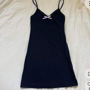 Brandy Melville Black Lace V-Neck Mini Dress